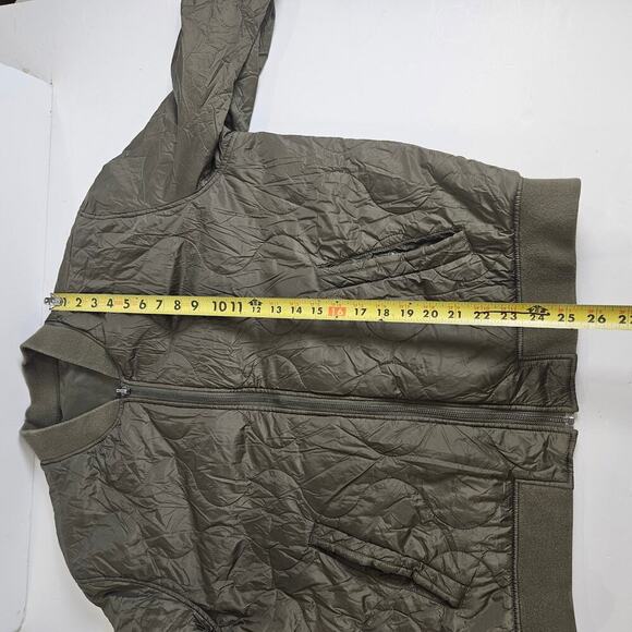 American Eagle Olive Green Men's Reversible Quilted Bomber Jacket Large - Picture 5 of 8